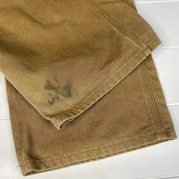 Vintage Carhartt B11 BRN Carpenter Pants‎ Mens SZ 36x32 Canvas Union Made In USA - Picture 2 of 16